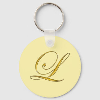 Gouden Monogram L Aangepast Sleutelhanger