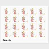 Gouden MONOGRAM letter L met bloem Vierkante Sticker (Vel)