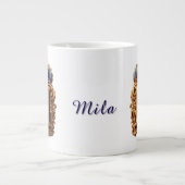 👑 Gouden Monogram Letter M Persoonlijk Grote Koffiekop (Voorkant)