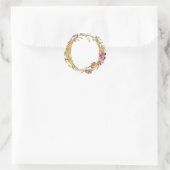 Gouden MONOGRAM letter O met bloem Ronde Sticker (Tas)