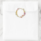 Gouden MONOGRAM letter O met bloem Vierkante Sticker (Tas)