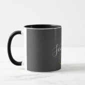 Gouden Monogram Letter & Witte Naam Mok (Links)