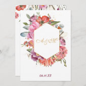 Gouden MONOGRAM letters TROUWEN PERSOONLIJK Kaart (Voorkant / Achterkant)