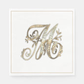 gouden monogram M Servet (Voorkant)