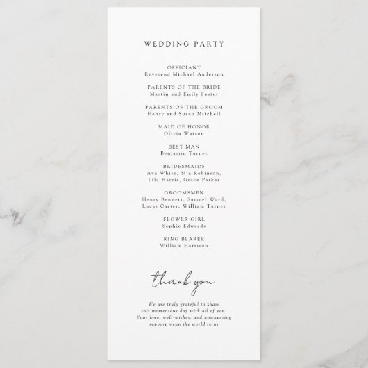 Gouden Monogram Maan hemelhuwelijksprogramma Programmakaart (Achterkant)