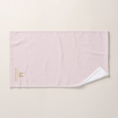 Gouden Monogram Minimalistisch Modern Blush Roze Bad Handdoek (Handdoek)
