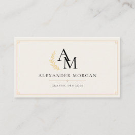 Gouden Monogram Minimalistische Moderne Zakelijke  Visitekaartje