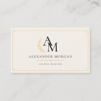 Gouden Monogram Minimalistische Moderne Zakelijke Visitekaartje