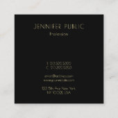 Gouden Monogram Modern Elegant Zwart Sjabloon Chic Vierkante Visitekaartje (Achterkant)