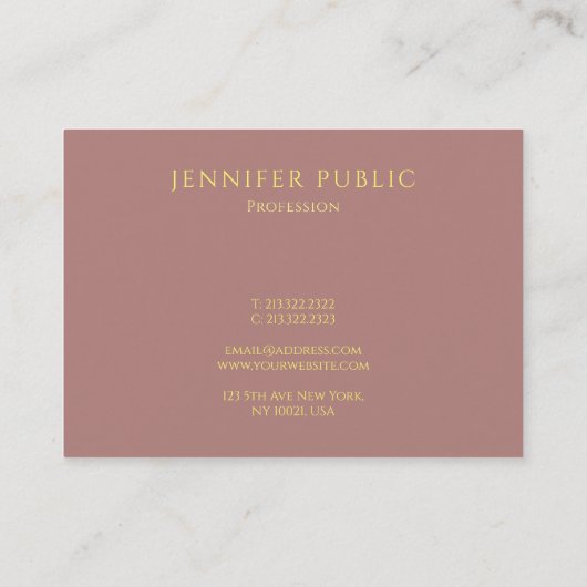 Gouden Monogram Moderne Sjabloon Luxe Premium Zijd Visitekaartje (Achterkant)