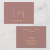 Gouden Monogram Moderne Sjabloon Luxe Premium Zijd Visitekaartje (Voorkant / Achterkant)