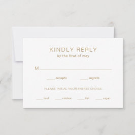 Gouden Monogram Moderne Trouwdag RSVP Kaartje