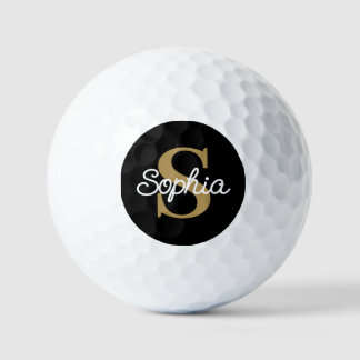 Gouden Monogram Naam Elegante Dames Golfballen
