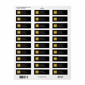 gouden monogram (naam + initialen) zwart etiket (Full Sheet)