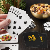Gouden Monogram Naam Jaar Modern Zwart Gepersonali Pokerkaarten (Insitu)