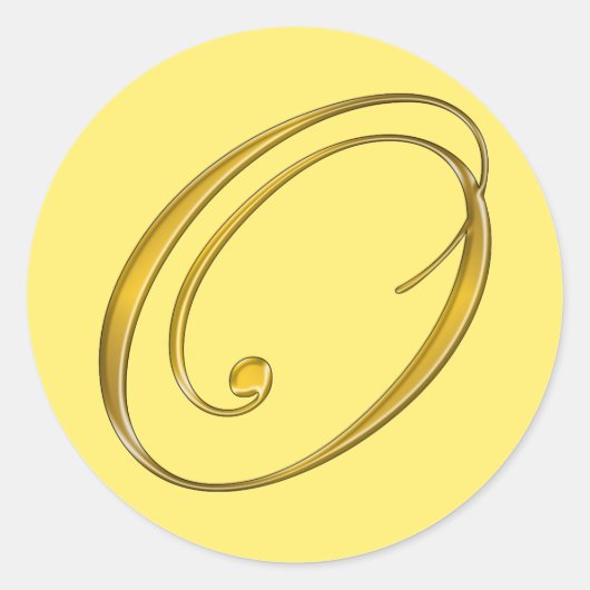 Gouden Monogram O Enveloppe Zegellabel Sticker (Voorkant)