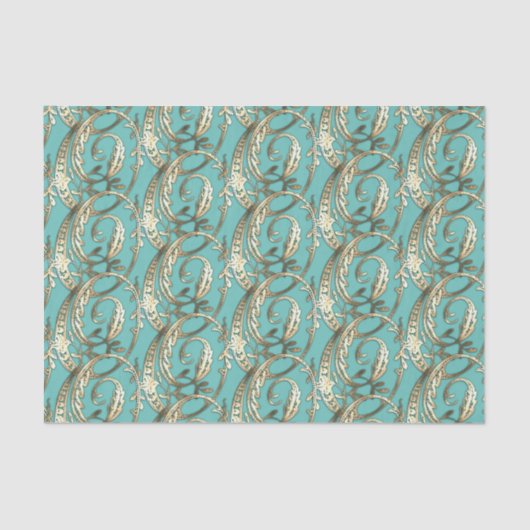 Gouden Monogram O-Weefseldocument Tissuepapier (Voorkant)