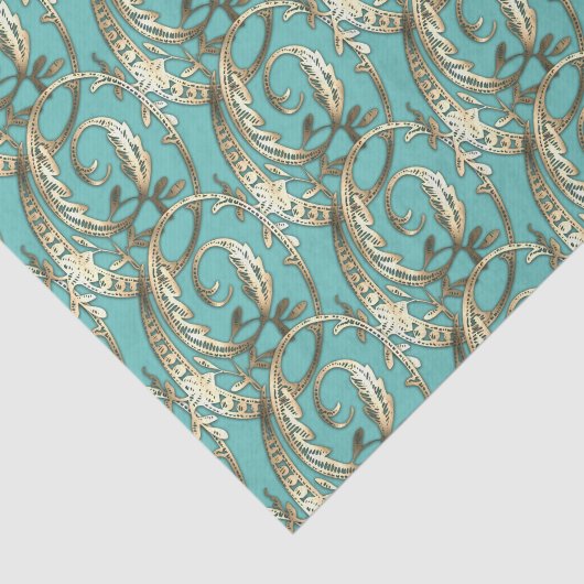 Gouden Monogram O-Weefseldocument Tissuepapier (Detail)