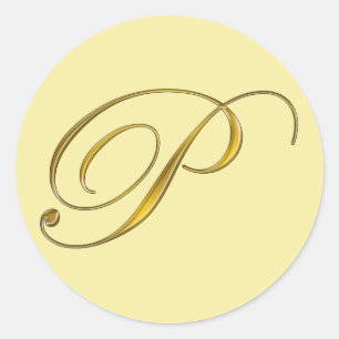Gouden Monogram P Envelop Seal Label Sticker