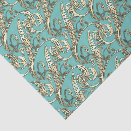   Gouden Monogram P-Weefseldocument Tissuepapier (Detail)