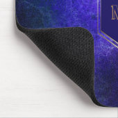 Gouden Monogram Paars Blauw Marmer Muismat (Hoek)