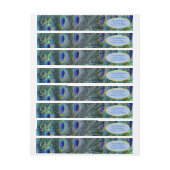 Gouden Monogram Pauw Veren Wrap Rond Label (Vel)