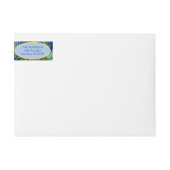 Gouden Monogram Pauw Veren Wrap Rond Label (Voorkant)