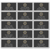 Gouden Monogram Poker Chip Casino Bruiloft Adres Sticker (Voorkant)