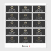 Gouden Monogram Poker Chip Casino Bruiloft Adres Sticker (Vel)