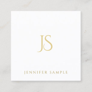 Gouden Monogram Professioneel Elegant Modern Eenvo Vierkante Visitekaartje