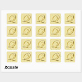 Gouden Monogram Q Enveloppe Zegel Sticker (Vel)