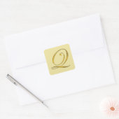 Gouden Monogram Q Enveloppe Zegel Sticker (Envelop)