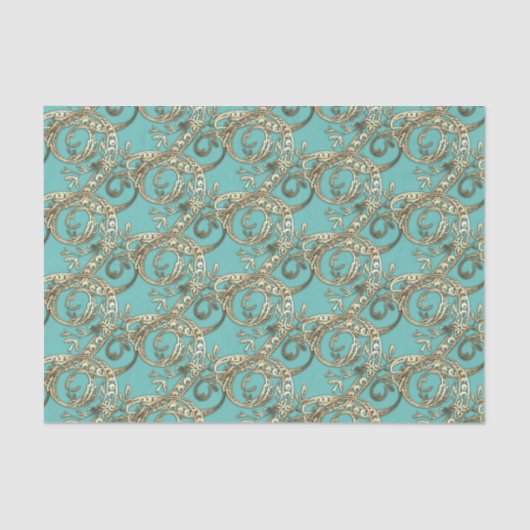   Gouden Monogram Q-Weefseldocument Tissuepapier (Voorkant)