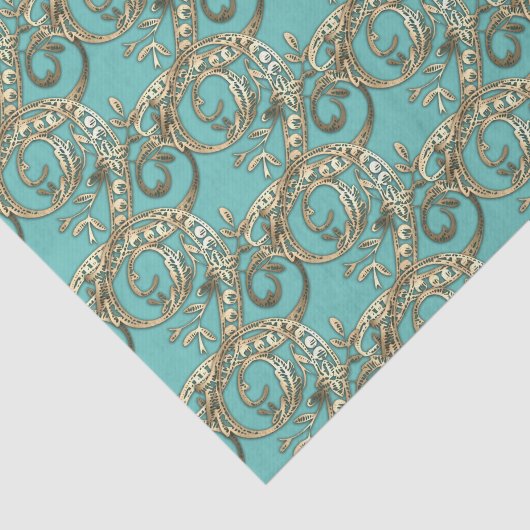   Gouden Monogram Q-Weefseldocument Tissuepapier (Detail)