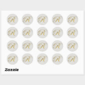 Gouden Monogram R Enveloppe Zegel Sticker (Vel)