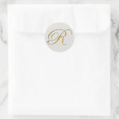 Gouden Monogram R Enveloppe Zegel Sticker (Tas)