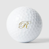 Gouden Monogram R Golfballen (Voorkant)