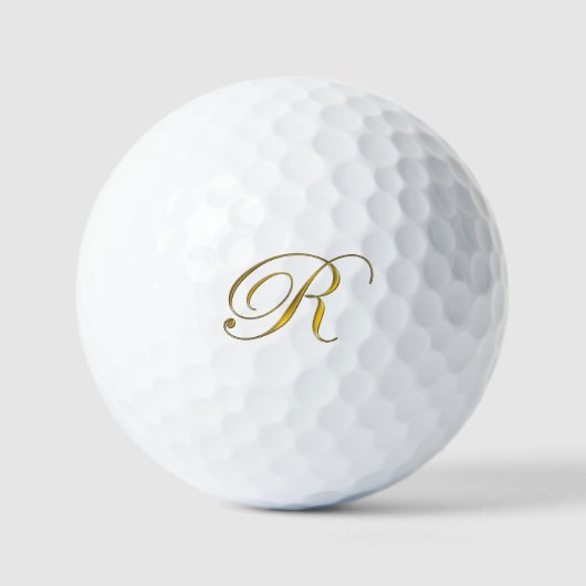 Gouden Monogram R Golfballen (Voorkant)