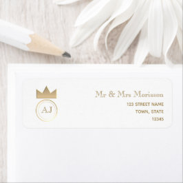 Gouden Monogram Retouradres Etiket