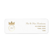 Gouden Monogram Retouradres Etiket (Voorkant)
