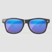 Gouden Monogram Retro Cool Zwart Blauw Spiegel Fee Zonnebrillen (Voorkant)