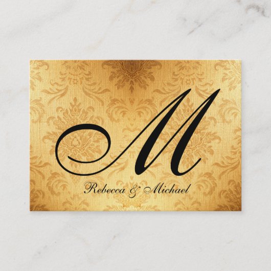  gouden monogram RSVP-kaart Informatiekaartje (Voorkant)