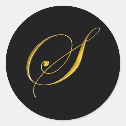 Gouden Monogram S Enveloppe Zegel Sticker Label (Voorkant)