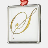 Gouden Monogram S Metalen Ornament (Links)