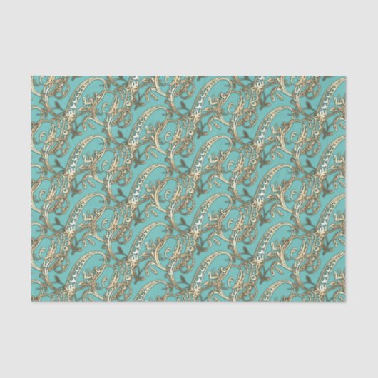 Gouden Monogram S-Weefseldocument Tissuepapier (Voorkant)