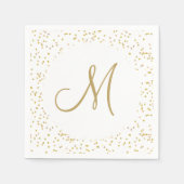 Gouden Monogram Schrift Goudstof Servet (Voorkant)