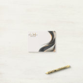 Gouden Monogram Schrift Naam Professioneel Post-it® Notes (Op bureau)