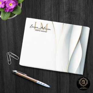 Gouden Monogram Schrift Naam Professioneel Post-it® Notes