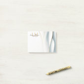 Gouden Monogram Schrift Naam Professioneel Post-it® Notes (Op bureau)