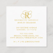 Gouden Monogram Sieraden Designer Visitekaartje (Achterkant)